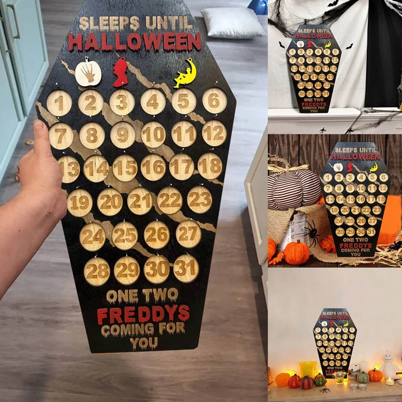 

1 Piece Halloween Countdown Custom Halloween Decor Horror Decor Freddy Krueger Scary Coffin Sign