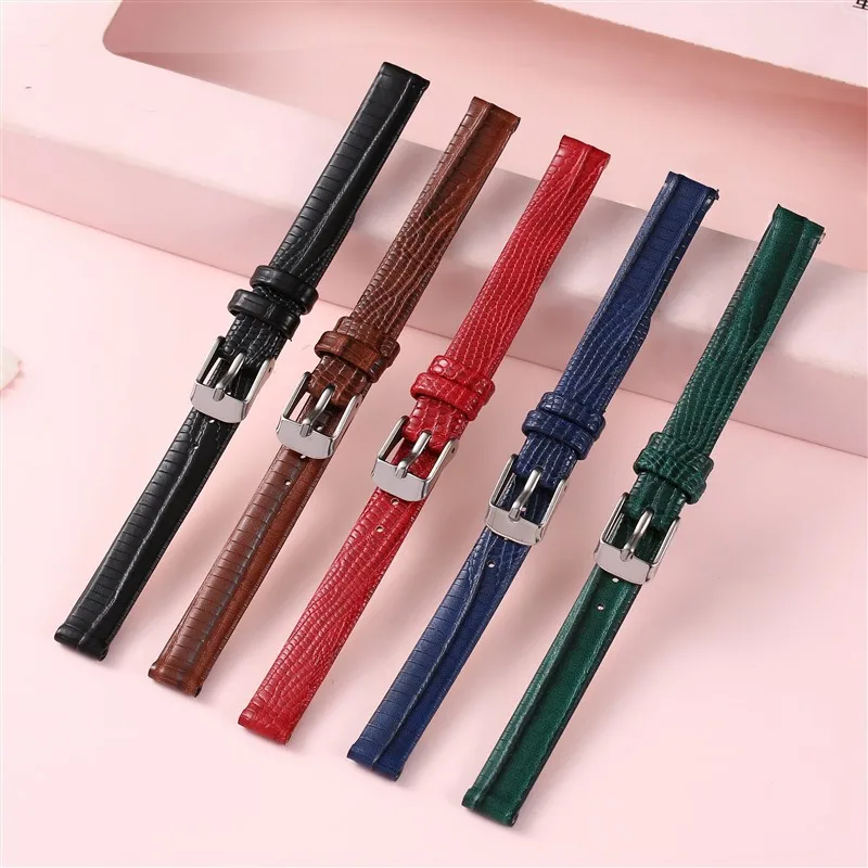 Elegant Alligator Pattern Ultra-Thin Watch Strap - Women's Soft Bracelet Watchband