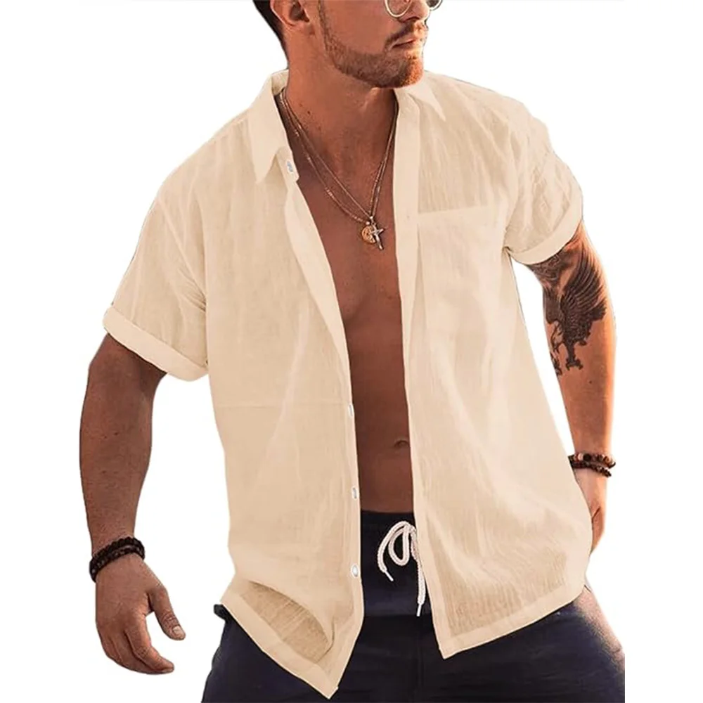 Men's Short Sleeve Button Up Shirts 3