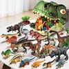 46Pcs/Set Dinosaur Figures Toy Models Dinosaur World Educational Toys With Storage Dinosaur Head Storage Box Boys Holiday Gifts 1