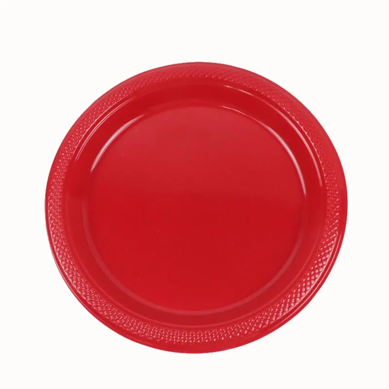 8 Inch Festive Items Disposable Plate Plastic Ps Plate Color Round Cake Tableware Barbecue