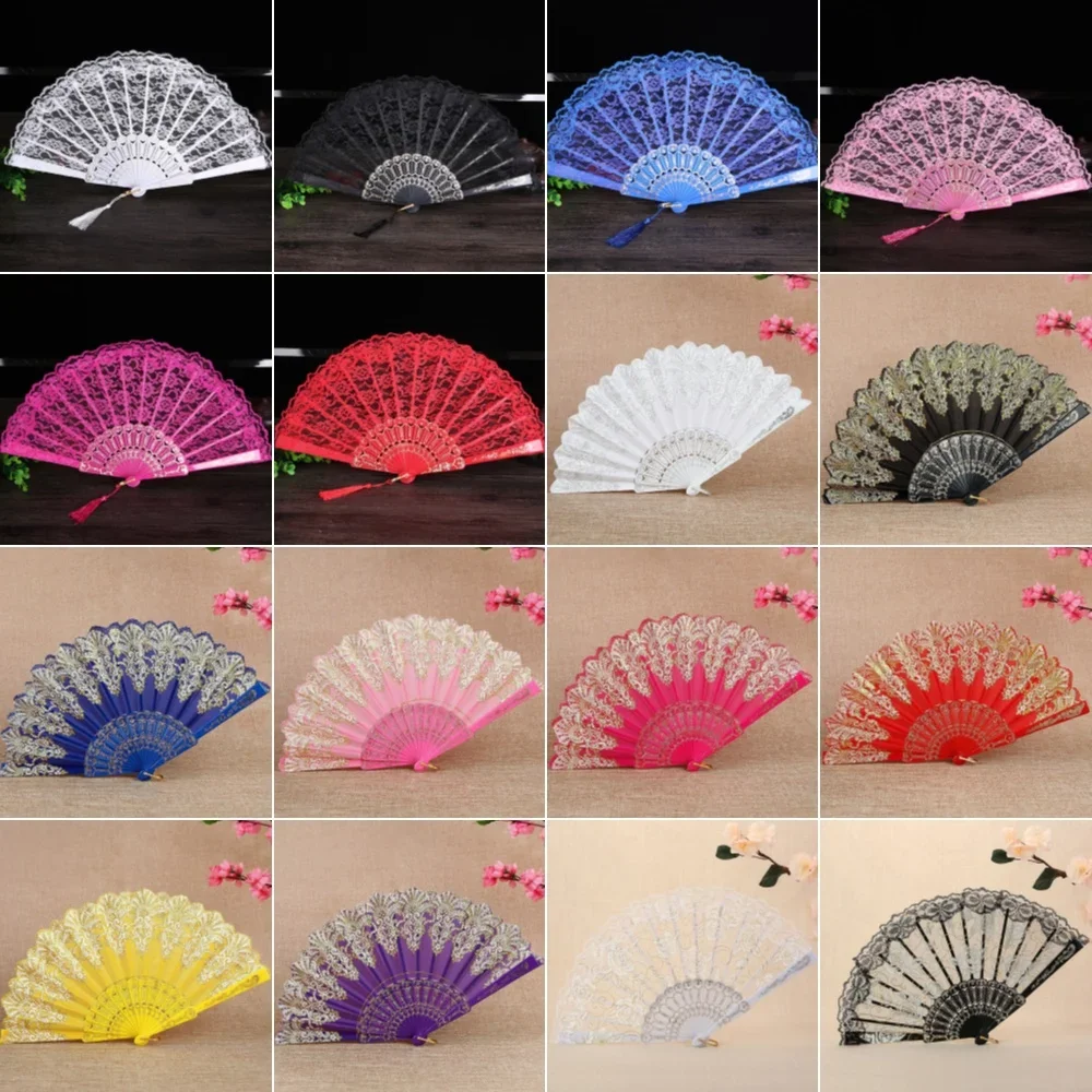 Abanico De Mano De Encaje,abanicos De Boda,vintage,plegable