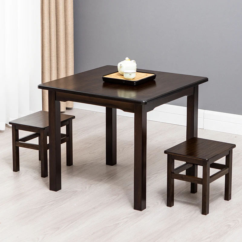 

Square dining table dining table solid wood small household writing bamboo study table