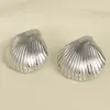 4pcs Brief Fashion Ocean Animal Earring Stainless Steel For Women Men Accessories Starfish Conch Silver Color No Fading Earrings 3