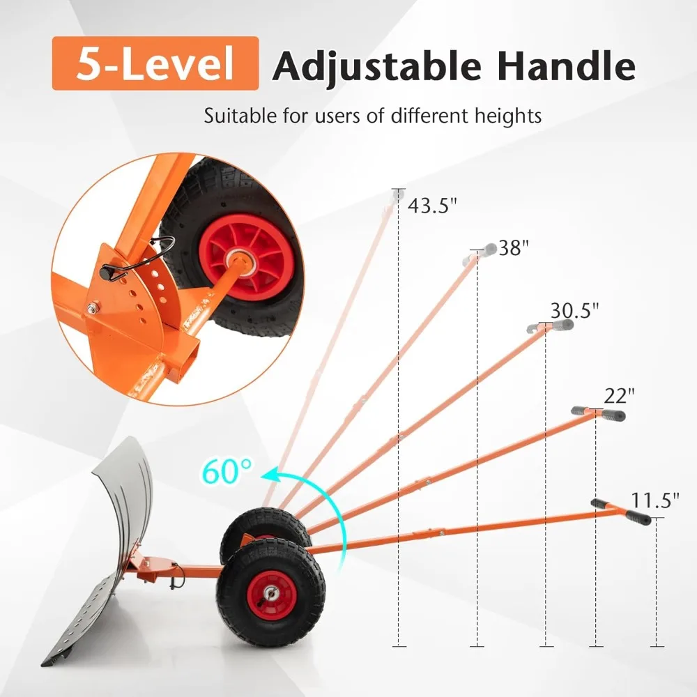 29" Wheeled Snow Shovel with Adjustable Handle 2