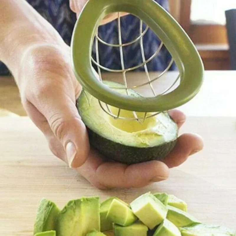 Avocado Dice Cube Stainless Steel Slicer Fruits Melon Cutter Cuber Kitchen Appliances Plastic Handle Gadgets Accessories Tools