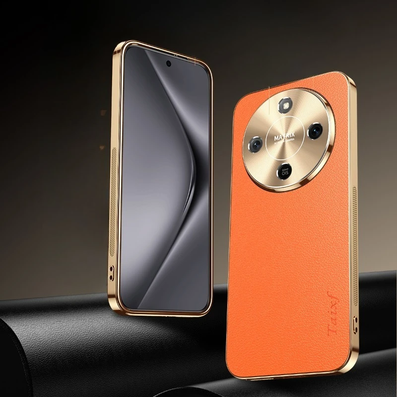 PU Leather Texture Lichee Pattern Plating Shockproof Case with Lens Protection and Bumper Shell
