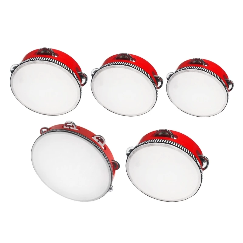4/6/7/8/10inch Tambourine Drum Children Educational Tambourine Round Percussion For Party Dancing Toy Musical Instrument