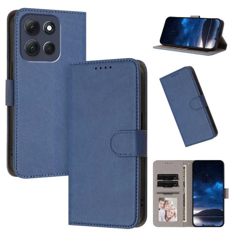 Leather Wallet Flip Case with Magnetic Closure - Stylish Protective Card Holder Phone Cover