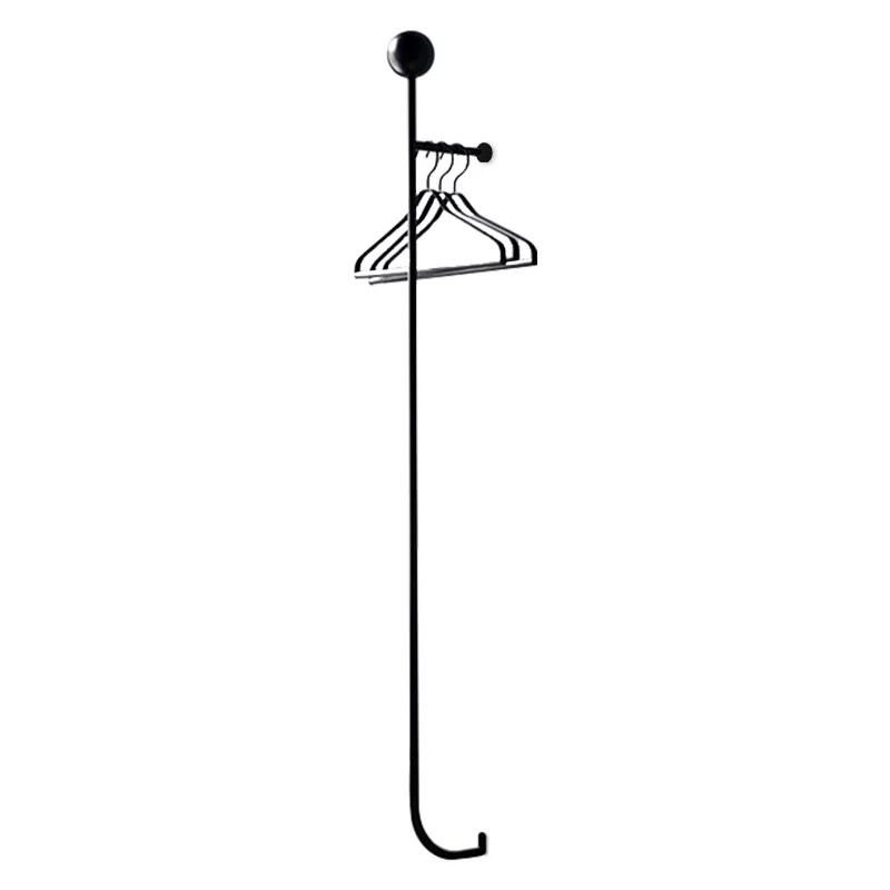 Nordic Men Metal Black Coat Racks Wall Iron Mounted Entryway Modern Bedroom Clothes Rack Simple Garment Perchero Decorative 6