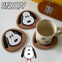 Cute Snoopy Cork Japan Style Coffee Cup Coaster Cartoon Anime Heat Insulation Table Mat for Tea Milk Mug Home Decors Accessories 1