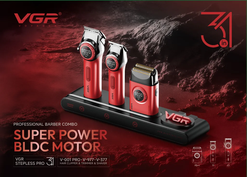 VGR 3 في 1 مجموعة آلة قص الشعر عالية الجودة أداة ت...