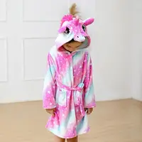 Robe de bain princesse rose pour filles de 3 4 5 6 7 8 9 10 11 12 ans, serviette de bain licorne pour enfants, Kigurumi, peignoir d'hiver pour bébés filles 3