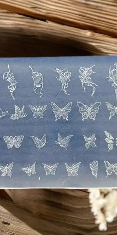 나비 꽃 3D 실리콘 네일 아트 몰드 DIY 빈티지 꽃 프레임 플로럴 디자인 투..