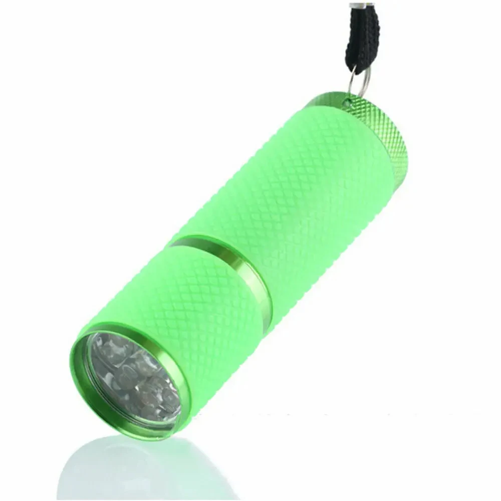 Description Picture 6 of itemPortable 9LEDs Handheld Nail Dryer Flash Light Pink Yellow Blue Green 395nm LED UV Gel Curing Lamp Battery Powered UV Flashlight