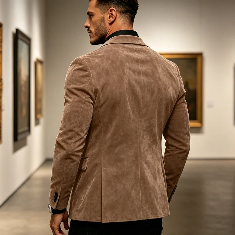 Blazer de luxe pour homme en suède texturé