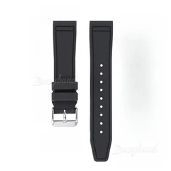 Universal Black Silicone Watch Strap - Soft, Quick Release, Waterproof Replacement Band - 22mm (Black)