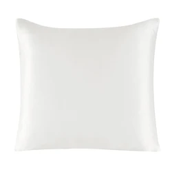 Luxurious Pure Silk Pillowcase with Zipper - Solid Multicolor, Various Sizes - 80x80 cm (White)