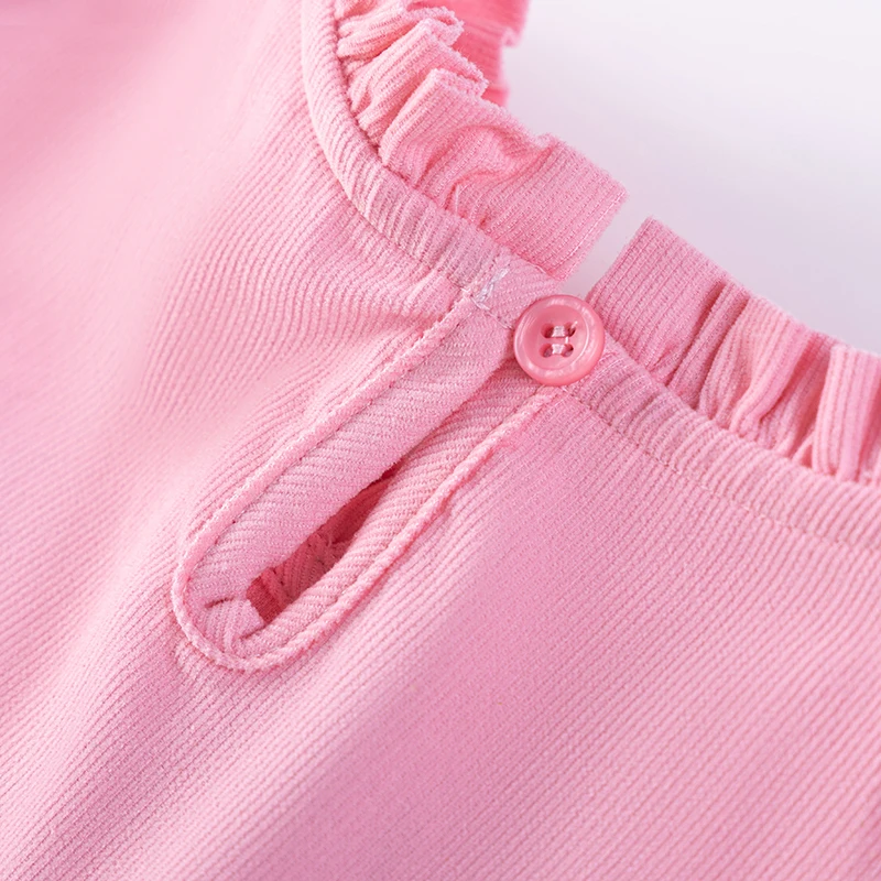 Little maven Summer Children's Clothing Baby Girl Cartoon Unicorns Embroidered Princess Dresses Kids Clothes Corduroy Pink Dress