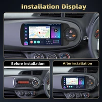 Podofo 2Din AI Audio de voiture vocale pour Toyota Yaris 2012 lecteur multimédia Qualcomm Carplay Android Auto WIFI 4G GPS RDS autoradio 2