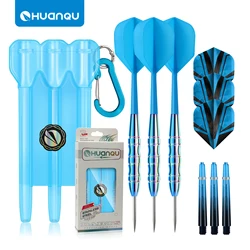Deluxe Stainless Steel Dart Set with Vibrant Barrels and Precision Tail Wings, Includes Extra Shafts and Wings, Portable Storage Box, Perfect for Competitive Training and Entertainment Games, Ideal Gift for Dart Enthusiasts (Blue)