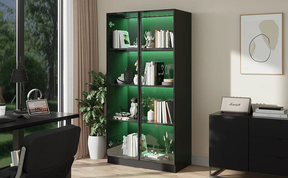 storage cabinet with LED light