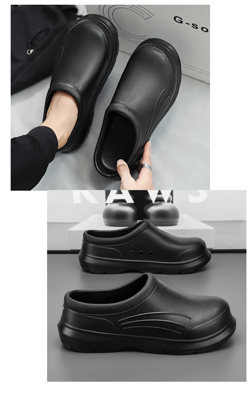 Männer Wassers chuhe Regen Slip auf Eva Garten Hausschuhe Größe 35-46 – Detail 16