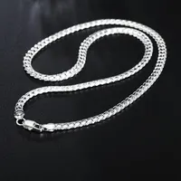 Collier en argent pour homme et femme, design de marque de luxe, noble, mode, mariage, bijoux de fiançailles, document, 20-60cm, 6mm 2