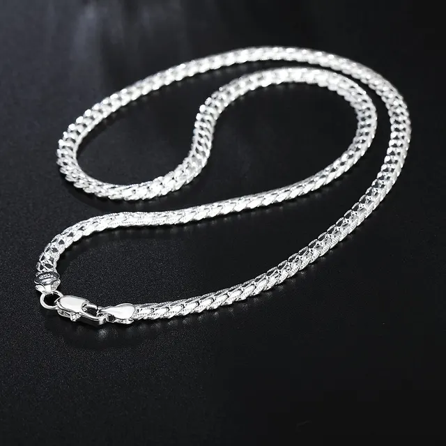 20-60cm Silver Color Luxury Brand Design Noble 6mm Necklace Chain For Woman Men Fashion Wedding Engagement Jewelry 2