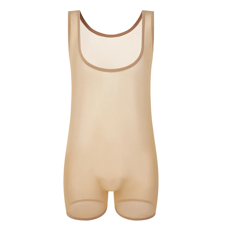 Man Underwear Gay Wrestling Singlet Mesh Undershirt Sexy Panties Transparent Bodyshirt Sissy Indoor Shirts Men Tank Top