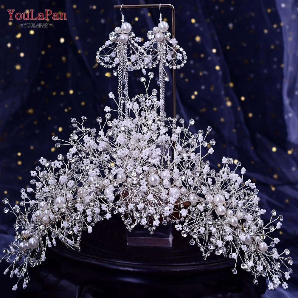 Wedding Crown Fascinators Multilevel Pearl Rhinestone Wedding Hair Accessories Fancy Bridal Headpieces YouLaPan HP245 hair accessories bridal hair accessories crown headband bridal jewelry set fascinator hats