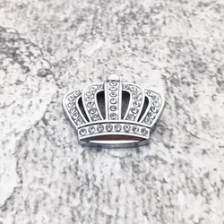 Elegant Gold Crown Emblem with Wings Design - Premium Car Sticker Badge (Silver 60x50 MM)