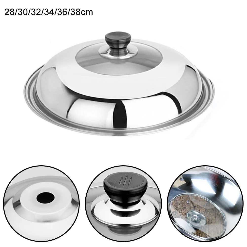 Wok Lid Pot Lid Combined Vegetable Cover 36CM 28CM 32CM Stainless Steel Kitchen Supplies Accessories