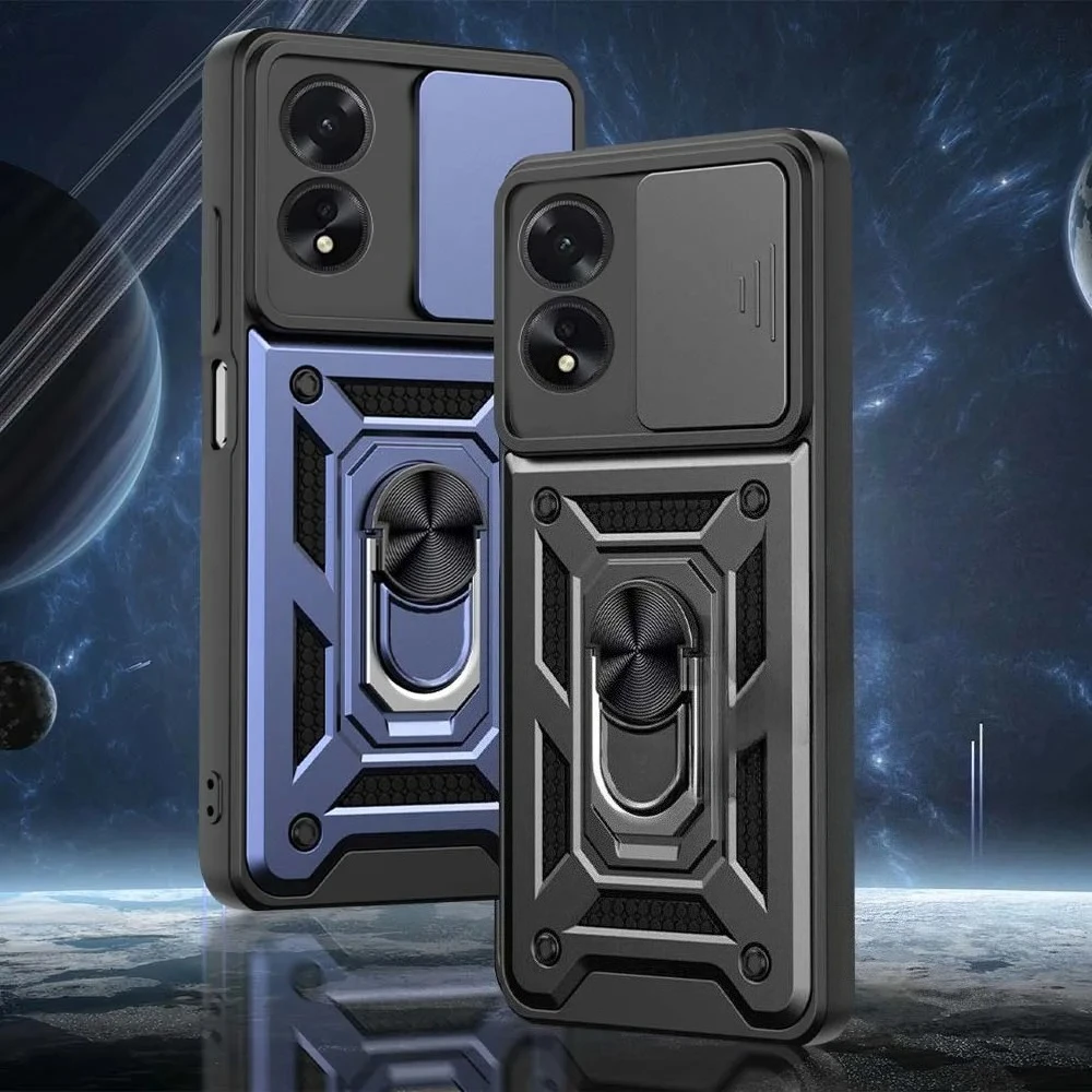 Enhanced Protective Armor Ring Holder Case with Lens Protection and 360-Degree Rotation