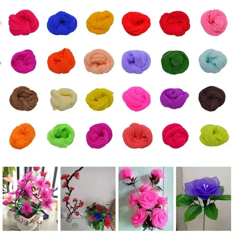 

5pcs Nylon Flower Material Multicolor Stocking Ronde Tensile Stocking Material Accessory Handmade Wedding Home DIY Nylon Flower