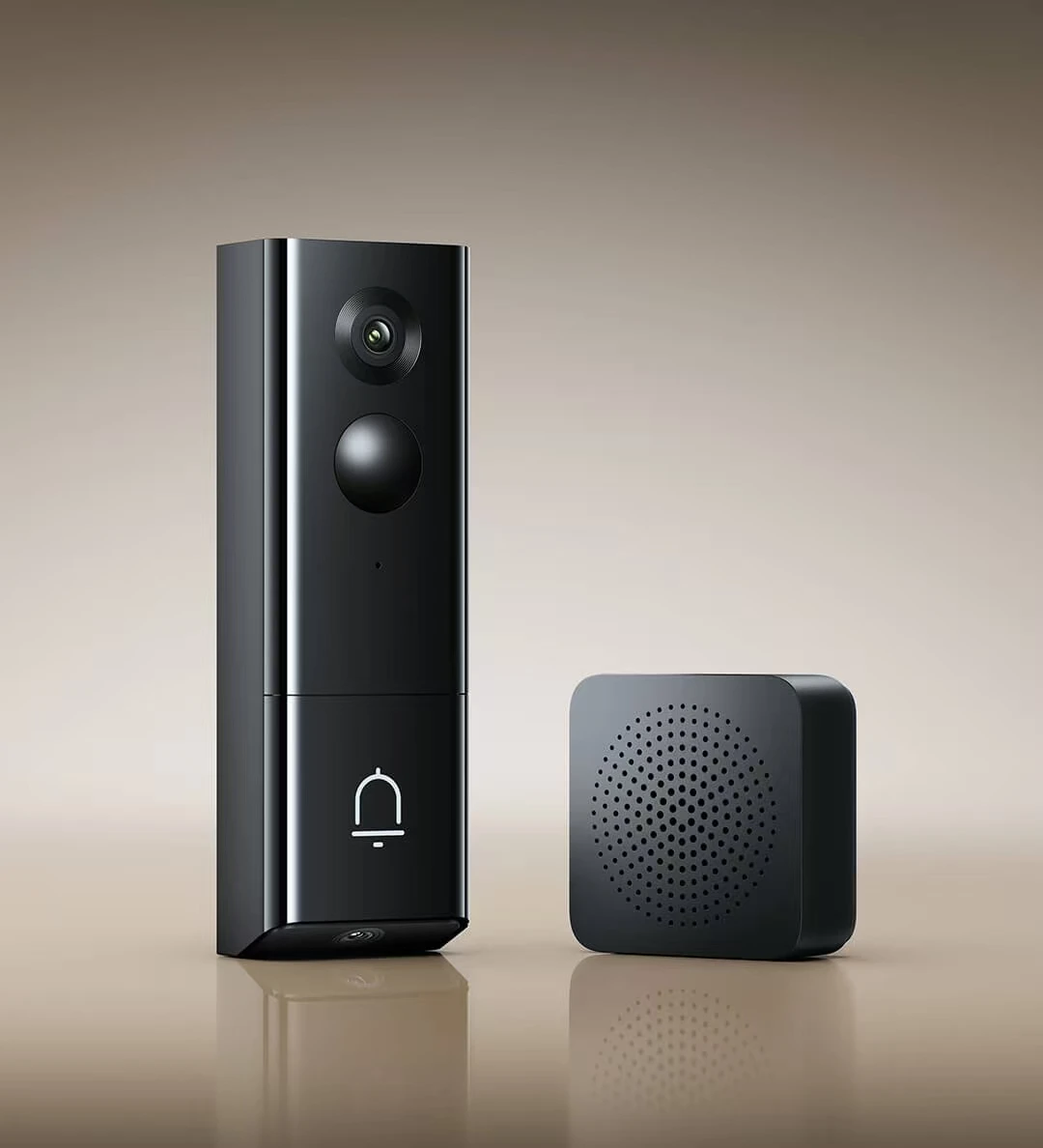 جرس باب ذكي Xiaomi كاميرا مزدوجة زاوية 163° AI