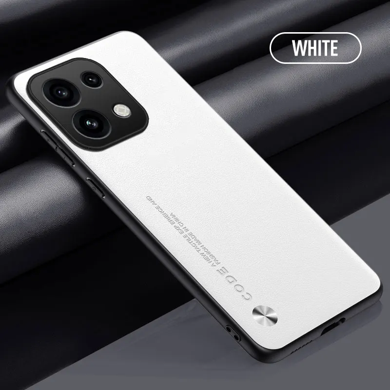 Premium PU Leather Shockproof Phone Case with Matte Silicone Soft Frame and Lens Protection
