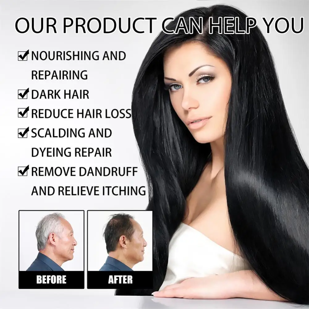 Polygonum Whitetoblack Shampoo Natural Fast Hair Dye Black Hair Color