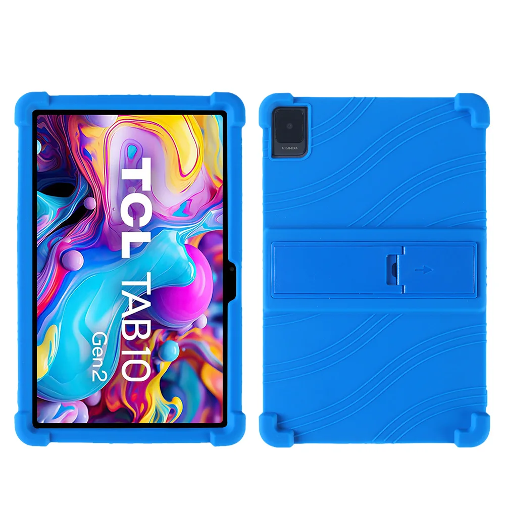 Durable Silicone Tablet Cover with Kickstand - Soft Shockproof Protector