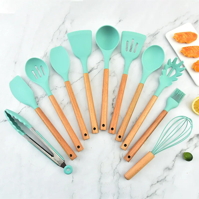Silicone Kitchen Utensils Set Non Stick Spatula Soup Spoon