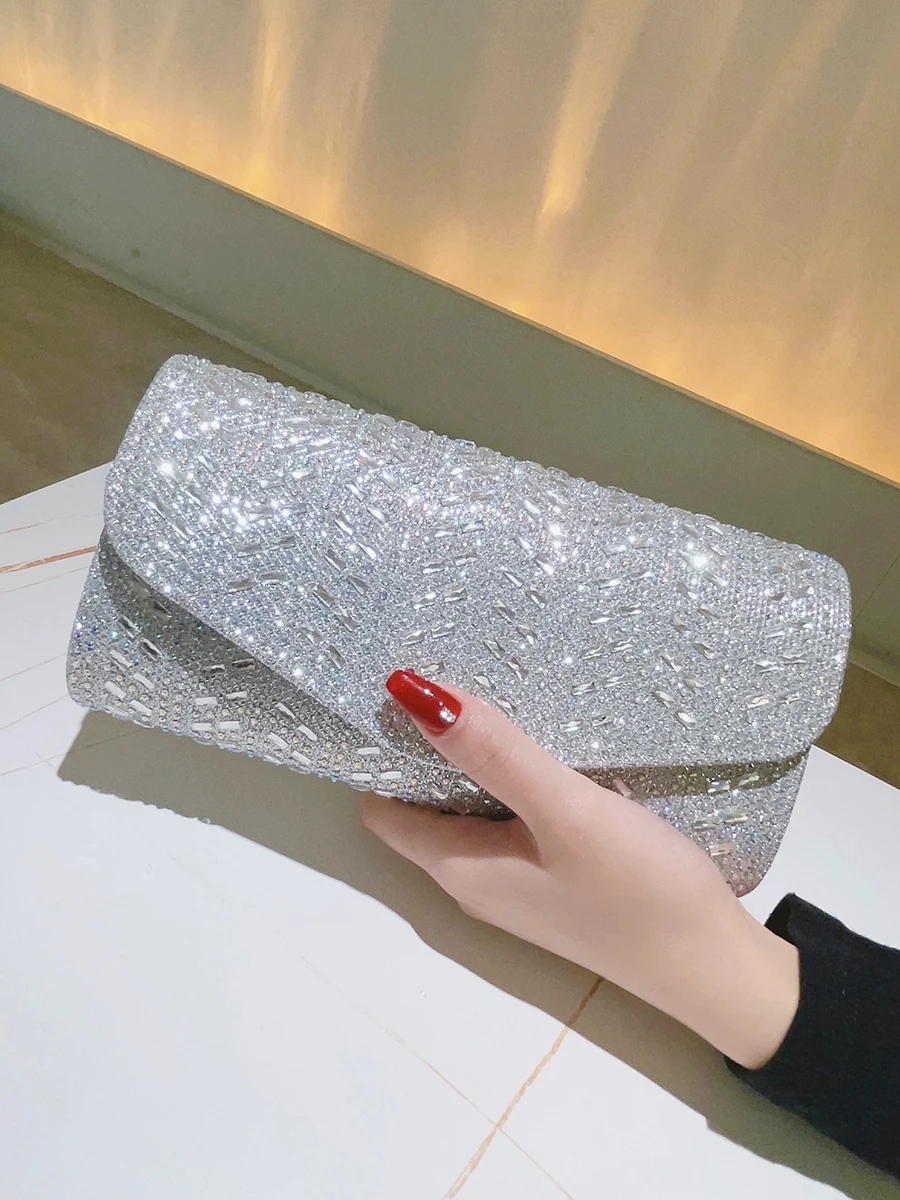 Evening Clutch Purse Small Crystal Clutch Sparkling Handbag For Women  Wedding Evening Formal Bag Crossbody Bag Envelope Clutch Bag With Chain  Strap | SHEIN USA