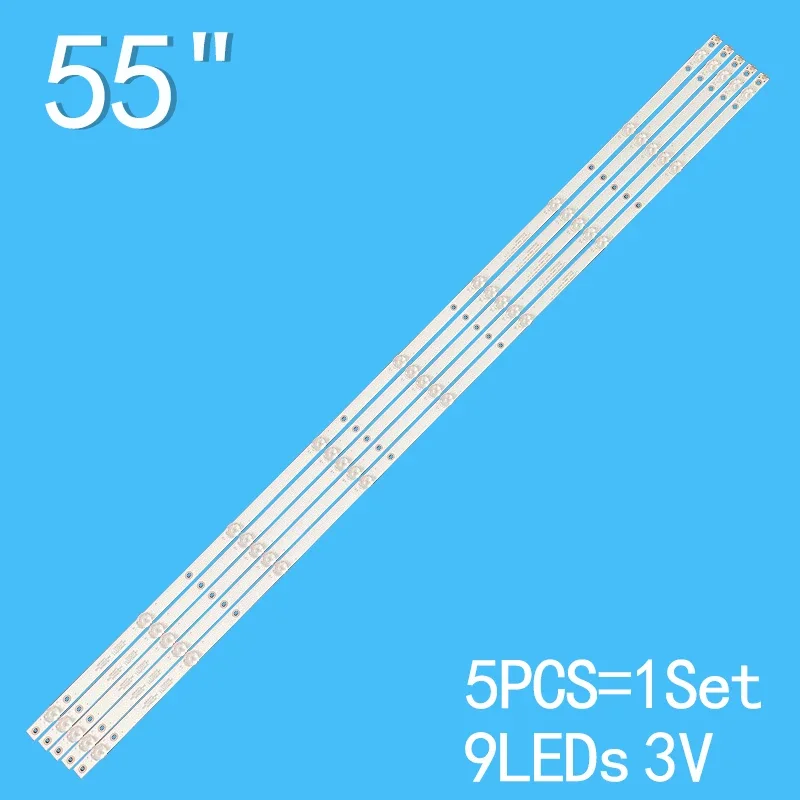 LED Backlight strip 9 lamp for 55'' TV H55E17A GC55D09-ZC22AG-07 9S1P 55PUF6012/T3 AOC AOC 55U6285 LE55U7178