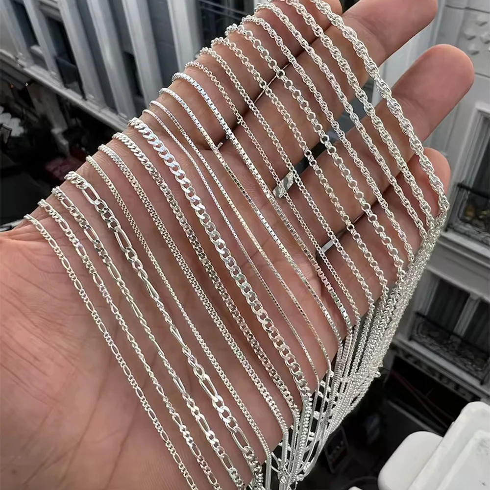 ORSA JEWELS Italian 925 Sterling Silver 2.6mm 3.7mm 5.0mm Flat Mariner Chain Necklace for Women Men Fashion Silver Jewelry SC78 5