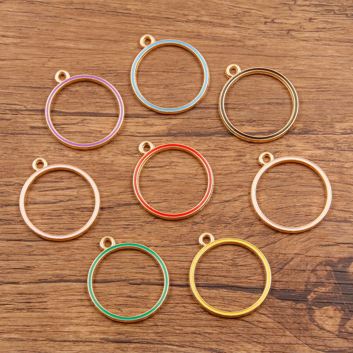 10Pcs 28*32mm 8 Color Alloy Jewelry Accessories KC Gold Dripping Oil ...