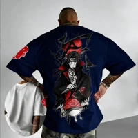 Naruto Inspired Itachi Uchiha Oversized T-Shirt – Akatsuki Anime Streetwear Tee - Image 3