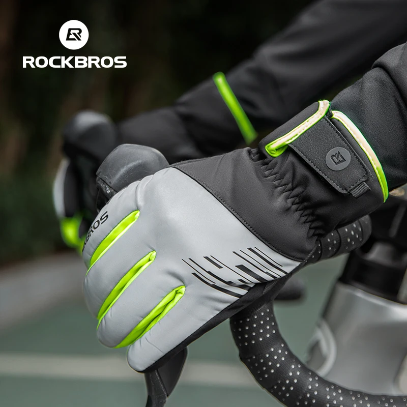 ROCKBROS Winter Gloves Keep Warm Windproof Men's Cycling Gloves Reflective Night Riding Touch Screen Cycling Glove Mtb Ski ﻿ 2