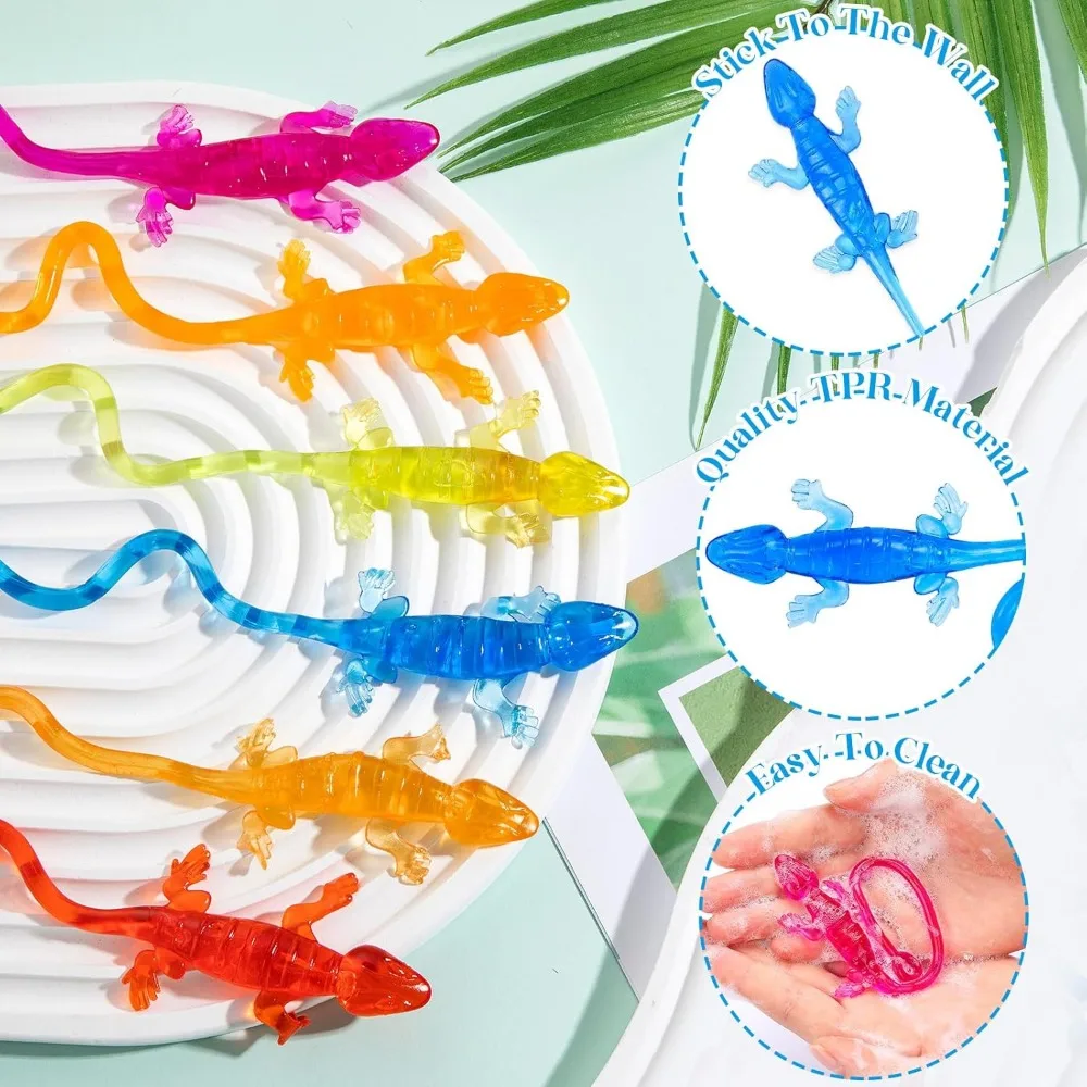 10-30PC Fun Sticky Climbing Lizard Kids Birthday Party Baby Shower Gift Pack Halloween Christmas Carnival Party Favor Decoration Wall Climbing Toys
