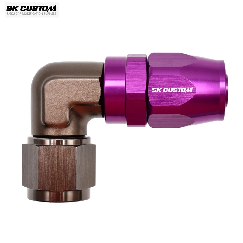 SK Oil Pipe Fitting Right Angle Fitting Wire Braided Oil Tube Adapter Engine Radiator Aluminum Alloy AN8 AN10 aluminum radiator fuel hose adapter aluminum flare adapter