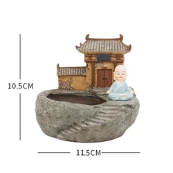 Zen - Inspired Succulent Planter - Tranquil Resin Pot for Home and Office Decor (A)