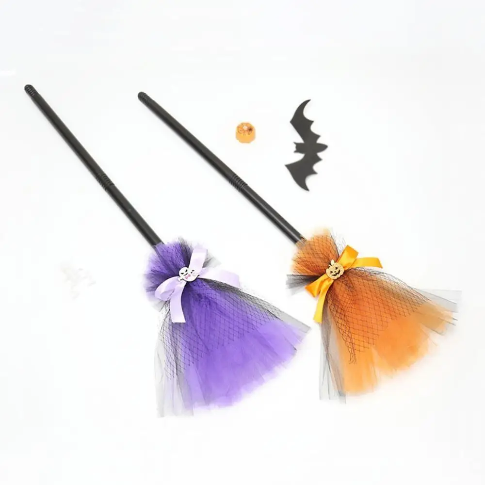 

Halloween Party Gauze Bow Witch Broomstick Magic Prop Dismountable